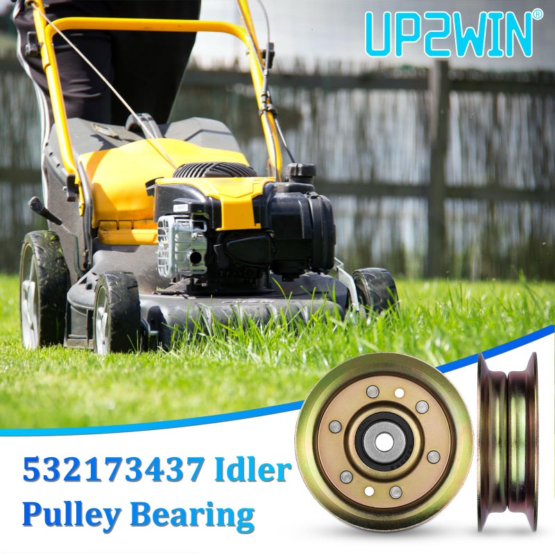 UP2WIN 532173437 Idler Pulley Bearings Compatible with Craftsman Mower LT1000 LT2000 Lawn Mower Tractor with 42" Deck, Replace for 532131494 532 - Image 4